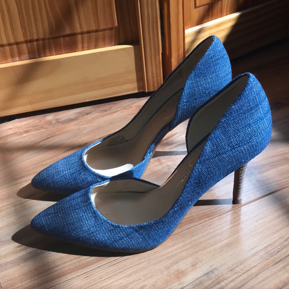 Jessica Simpson denim heels